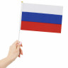 Флаг России ручной 20х30 см, без герба, с флагштоком, BRAUBERG, 550181, RU13