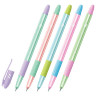 Ручка шариковая масляная с грипом BRAUBERG GLASSY PASTEL MIX, СИНЯЯ, корпус ассорти, линия 0,35 мм,144105 по низкой цене оптом 