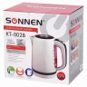 Чайник SONNEN KT-002B, 1,7 л, 2200 Вт, закрытый нагревательный элемент, пластик, белый/черный, 454994 по низкой цене оптом Краснодар, Москва, Уфа, Казань, Барнаул, Владивосток, Хабаровск, Сахалин, Красноярск, Екатеренбург, 