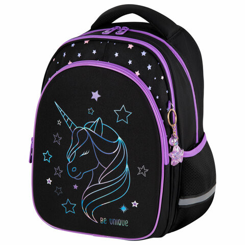 Рюкзак BRAUBERG OPTIMA, 2 отделения, с брелком, Radiant unicorn, 36х27х18 см, 273157 по низкой цене оптом 