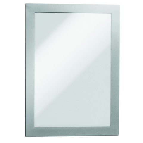 Рамки настенные для рекламы DURAFRAME, А4, КОМПЛЕКТ 2 шт., магнитные, самоклеящиеся, серебристые, DURABLE (Германия), 4872-23 по низкой цене оптом 