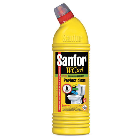 Средство для уборки туалета 750 г, SANFOR WC gel (Санфор гель) "Лимонная свежесть", 1550 по низкой цене оптом 