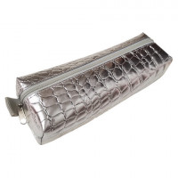 Пенал-косметичка BRAUBERG, "крокодиловая кожа", 20х6х4 см, "Ultra silver", 270851