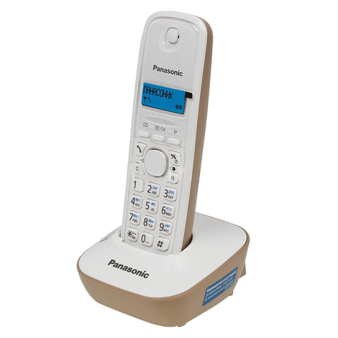 Радиотелефон PANASONIC KX-TG1611RUJ, память на 50 номеров, АОН, повторный набор, часы/будильник, бежевый по низкой цене оптом 