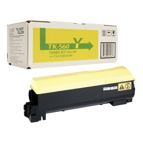 Тонер-картридж KYOCERA (TK-560Y) FS-C5300DN/5350DN, желтый, оригинальный, ресурс 10000 страниц по низкой цене оптом Краснодар, Москва, Уфа, Казань, Барнаул, Владивосток, Хабаровск, Сахалин, Красноярск, Екатеренбург, 