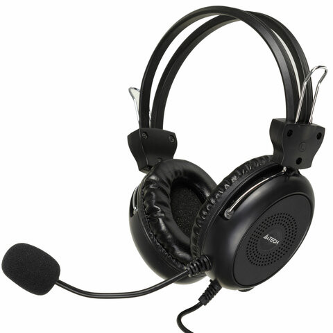 Наушники с микрофоном (гарнитура) A4TECH HU-30, проводные, 2 м, USB, черные, 1379903 по низкой цене оптом Краснодар, Москва, Уфа, Казань, Барнаул, Владивосток, Хабаровск, Сахалин, Красноярск, Екатеренбург, 