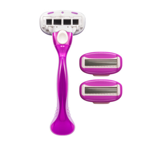 Бритвенный станок многоразовый женский, 5 лезвий, 2 кассеты, плавающая головка, X-ONE, 700020 по низкой цене оптом 