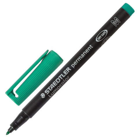 Маркер перманентный (нестираемый) STAEDTLER (Германия) "Lumocolor", ЗЕЛЕНЫЙ, круглый наконечник, 1 мм, 317-5 по низкой цене оптом 
