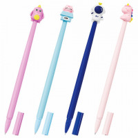 Ручка фигурная силиконовая шариковая FUNSTER "SILICONE MIX", СИНЯЯ, корпус ассорти, узел 0,7 мм, линия письма 0,35 мм, 144370