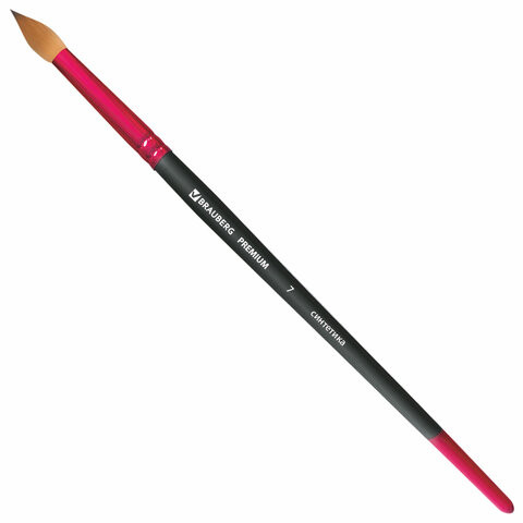Кисть синтетика, круглая №7, BRAUBERG PREMIUM, 201006 по низкой цене оптом 