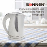 Чайник SONNEN KT-1743, 1,7 л, 2200 Вт, закрытый нагревательный элемент, пластик, белый, 453414 по низкой цене оптом Краснодар, Москва, Уфа, Казань, Барнаул, Владивосток, Хабаровск, Сахалин, Красноярск, Екатеренбург, 