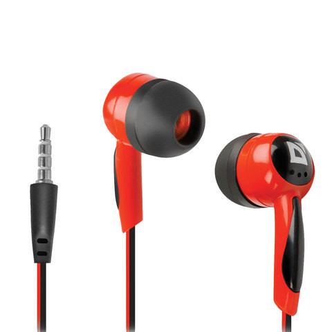 Наушники DEFENDER Basic 604, проводные, 1,2 м, вкладыши, черные с красным, 63605 по низкой цене оптом Краснодар, Москва, Уфа, Казань, Барнаул, Владивосток, Хабаровск, Сахалин, Красноярск, Екатеренбург, 