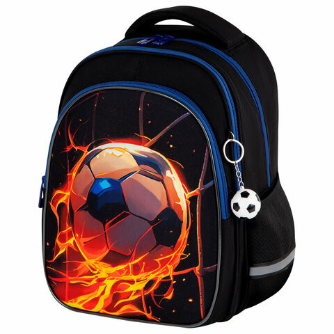 Рюкзак BRAUBERG OPTIMA, 2 отделения, с брелком, Burning ball, 3D панель, 36х27х18 см, 273158 по низкой цене оптом 