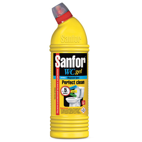 Средство для уборки туалета 750 г, SANFOR WC gel (Санфор гель) "Морской бриз", 1549 по низкой цене оптом 