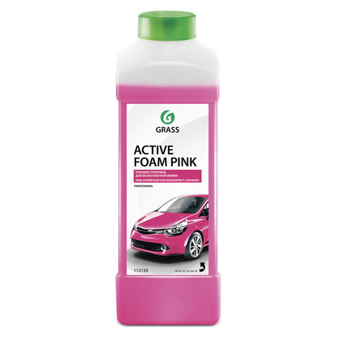 Шампунь автомобильный для автоматической и ручной мойки 1 л GRASS ACTIVE FOAM PINK "Розовая пена", 113120 по низкой цене оптом 