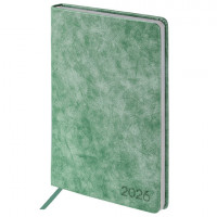 Ежедневник датированный 2026 А5 138х213мм BRAUBERG Ice, под кожу, темно-зеленый, 117391