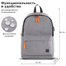 Рюкзак BRAUBERG URBAN универсальный с отделением для ноутбука, USB-порт, "Energy", серый, 44х31х14 см, 270806 по низкой цене оптом 