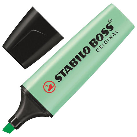 Текстовыделитель STABILO "Boss Pastel", МЯТНЫЙ, линия 2-5 мм, 70/116 по низкой цене оптом Краснодар, Москва, Уфа, Казань, Барнаул, Владивосток, Хабаровск, Сахалин, Красноярск, Екатеренбург, 