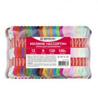 Нитки для вышивания (мулине), Набор 150 цветов, 8 м, полиэфир, DEVELIA (Девелиа), 665433