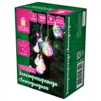Электрогирлянда-нить комнатная "Лампочки", 3м, 100LED, мультицветная, 220V, контроллер, ЗОЛОТАЯ СКАЗКА, 592473