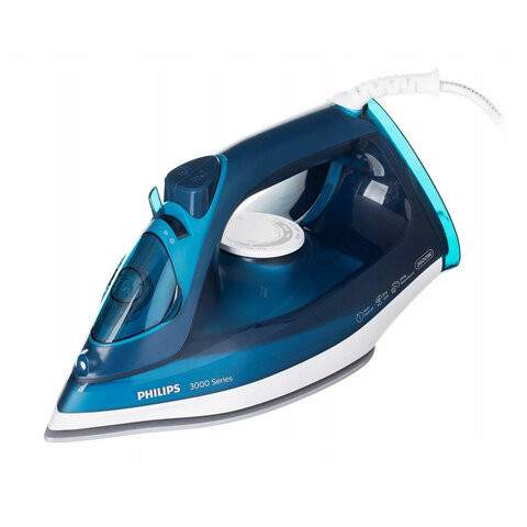Утюг PHILIPS DST3040/70, 2600 Вт, керамическое покрытие, самоочистка, антикапля, автоотключение, синий по низкой цене оптом 