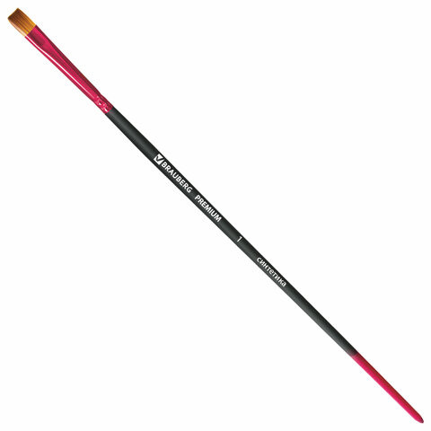 Кисть синтетика, плоская №1, BRAUBERG PREMIUM, 201010 по низкой цене оптом 