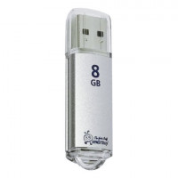 Флеш-диск 8 GB, SMARTBUY V-Cut, USB 2.0, металлический корпус, серебристый, SB8GBVC-S