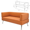 Диван мягкий трехместный "Норд", "V-700", 1560х720х730 мм, c подлокотниками, экокожа, оранжевый по низкой цене оптом 