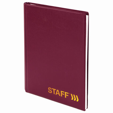 Телефонная книжка А5 (160х204 мм), STAFF, ПВХ, на евроспирали, 80 л., вырубной алфавит, бордовая, 120927 по низкой цене оптом 
