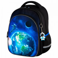 Рюкзак BRAUBERG OPTIMA, 2 отделения, с брелком, Brave astronaut, 3D панель, 36х27х18 см, 273159