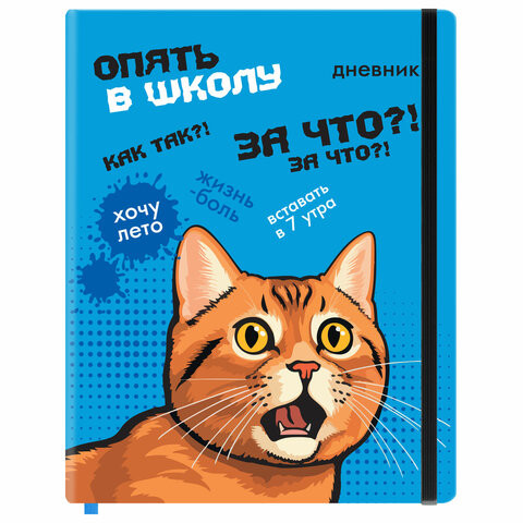 Дневник 1-11 класс 48л, кожзам (твердая), печать, резинка, конверт, FUNSTER, Опять в школу, 107231 по низкой цене оптом Краснодар, Москва, Уфа, Казань, Барнаул, Владивосток, Хабаровск, Сахалин, Красноярск, Екатеренбург, 