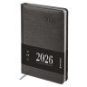 Ежедневник датированный 2026, А5, 138х213 мм, BRAUBERG "Impression", под кожу, серый, 117513 по низкой цене оптом 
