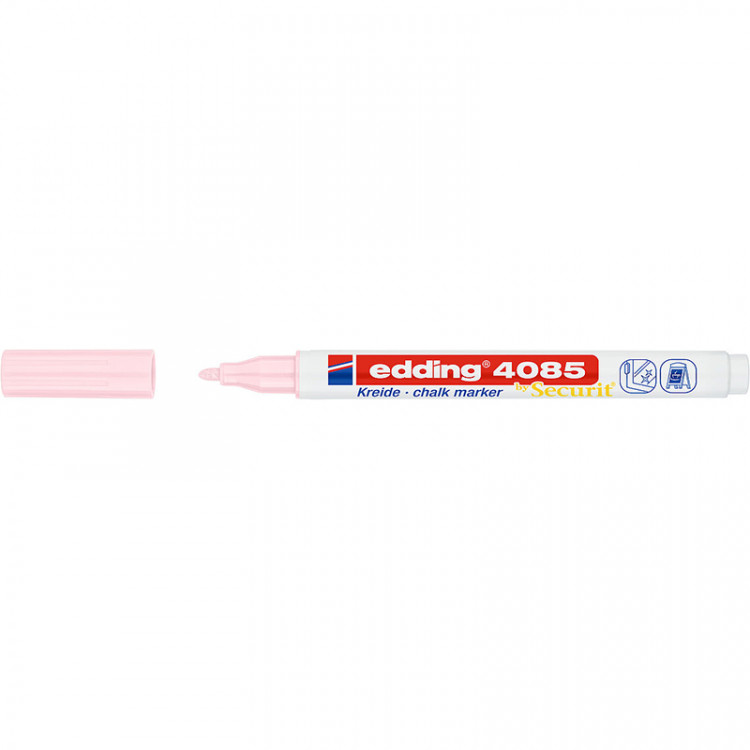 Маркер меловой по стеклу edding 4085, смываемый, круглый наконечник, 1-2 мм Пастельно-розовый по низкой цене оптом Краснодар, Москва, Уфа, Казань, Барнаул, Владивосток, Хабаровск, Сахалин, Красноярск, Екатеренбург, 