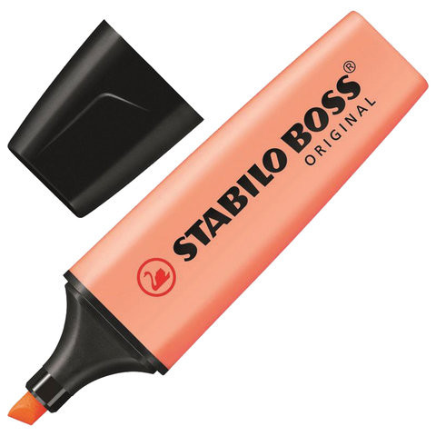 Текстовыделитель STABILO "Boss Pastel", ПЕРСИКОВЫЙ, линия 2-5 мм, 70/126 по низкой цене оптом Краснодар, Москва, Уфа, Казань, Барнаул, Владивосток, Хабаровск, Сахалин, Красноярск, Екатеренбург, 