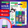 Клей-карандаш "Anime" 9 г, ВЫГОДНАЯ УПАКОВКА, BRAUBERG KIDS, 3 штуки на блистере, 272471 по низкой цене оптом 