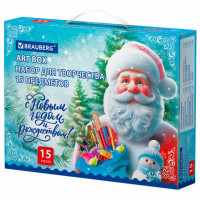 Набор подарок для развития и творчества BRAUBERG ART BOX "С НОВЫМ ГОДОМ и РОЖДЕСТВОМ!", 15 предметов, 881131