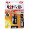 Батарейки аккумуляторные SONNEN, ААА (HR03), Ni-Mh, 1000 mAh, 2 шт., в блистере, 454237 по низкой цене оптом 