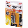 Батарейки аккумуляторные SONNEN, ААА (HR03), Ni-Mh, 1000 mAh, 2 шт., в блистере, 454237 по низкой цене оптом 