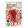 Мышь беспроводная SONNEN WM-250R, USB, 1600 dpi, 3 кнопки + 1 колесо-кнопка, оптическая, красная, 512643 по низкой цене оптом Краснодар, Москва, Уфа, Казань, Барнаул, Владивосток, Хабаровск, Сахалин, Красноярск, Екатеренбург, 