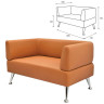 Диван мягкий двухместный "Норд", "V-700", 1280х720х730 мм, c подлокотниками, экокожа, оранжевый по низкой цене оптом 