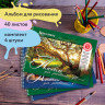 Альбомы для рисования А4 40 л., КОМПЛЕКТ 4 шт., гребень, обложка картон, BRAUBERG, 205х290 мм, "Природа" (2 вида), 880035 по низкой цене оптом 