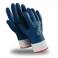 Перчатки хлопковые MANIPULA ТЕХНИК КП, нитриловое покрытие (облив), размер 10 (XL), синие, TN-01/MG-224