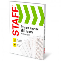 Бумага писчая А4, 65 г/м2, 250 л., Россия, белизна 92% (ISO), STAFF, 114214