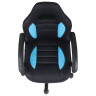 Кресло компьютерное BRABIX "Spark GM-201", экокожа, черное/голубое, 532505 по низкой цене оптом 