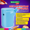 Точилка механическая BRAUBERG KIDS, для простых и цветных карандашей, корпус голубой, крепление к столу, 272005 по низкой цене оптом Краснодар, Москва, Уфа, Казань, Барнаул, Владивосток, Хабаровск, Сахалин, Красноярск, Екатеренбург, 