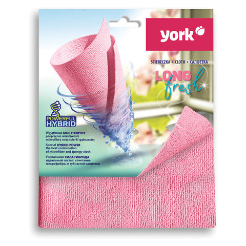 Салфетка из PVA губчатая / из микрофибры, 30х35 см, СУПЕРВПИТЫВАЮЩАЯ, Long Fresh, YORK, 26250 по низкой цене оптом 