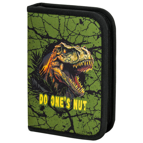 Пенал BRAUBERG, 1 отделение, 1 откидная планка, полиэстер, 21х14 см, Dino attack, 272324 по низкой цене оптом 