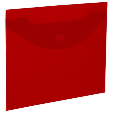 Папка-конверт с кнопкой прозрачная МАЛОГО ФОРМАТА А5, BRAUBERG UNIVERSAL, красная, 0,15 мм, 273068 по низкой цене оптом Папка-конверт с кнопкой прозрачная МАЛОГО ФОРМАТА А5, BRAUBERG UNIVERSAL, красная, 0,15 мм, 273068 по низкой цене оптом