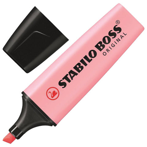 Текстовыделитель STABILO "Boss Pastel", РОЗОВЫЙ, линия 2-5 мм, 70/129 по низкой цене оптом Краснодар, Москва, Уфа, Казань, Барнаул, Владивосток, Хабаровск, Сахалин, Красноярск, Екатеренбург, 