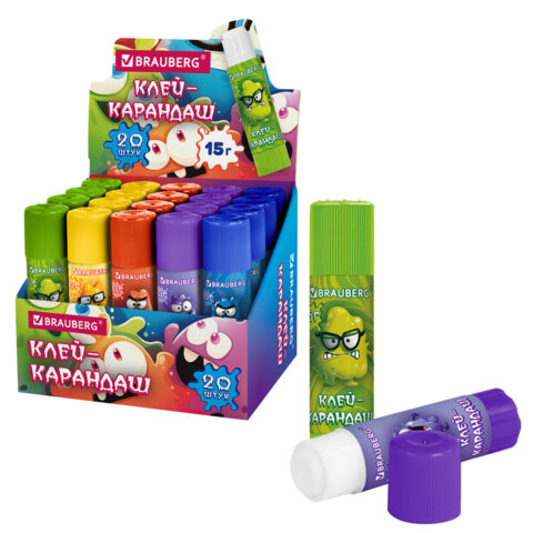 Клей-карандаш 15 г, кросс-серия МОНСТРИКИ, ассорти, BRAUBERG, 273237 по низкой цене оптом Клей-карандаш 15 г, кросс-серия МОНСТРИКИ, ассорти, BRAUBERG, 273237 по низкой цене оптом
